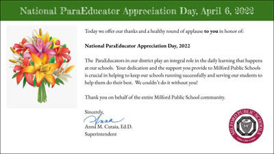 paraeducator thank you card